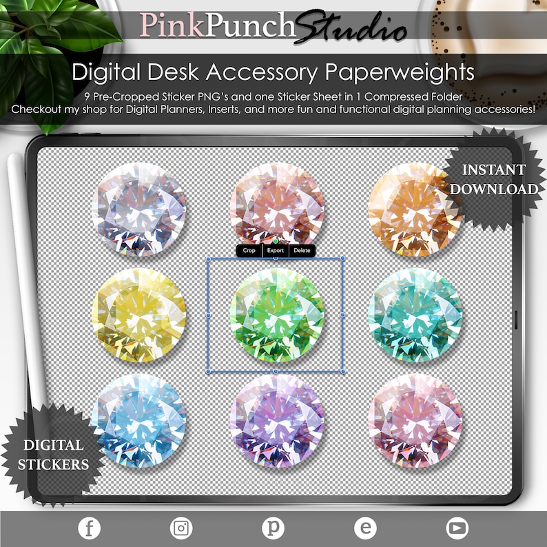 Download Gem Diamond Paperweights Top View Desk Mockup Digital Planner Planning Precropped Transparent Png Scrapbooking Clipart Stickers Accessories Clip Art Art Collectibles Lifepharmafze Com