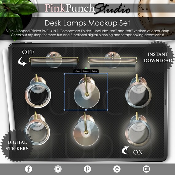 Coastal Dreams glass Lamps Top View Desk Mockup Etsy