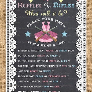 Instant Download Printable Gender Reveal Ruffles or Rifles Old Wives ...