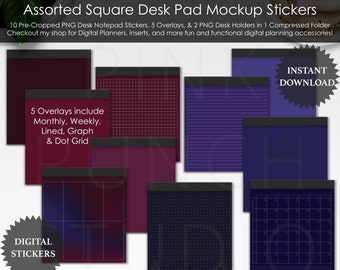 Adesivos para mesa Yes Queen Square: Conjunto de planejador digital PNG (download digital)