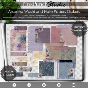 Digital Planner Stickers | Sticky Notes | Png Files | Washi Tape | Goodnotes | Digital Stickers For Digital Journaling | Falling for You