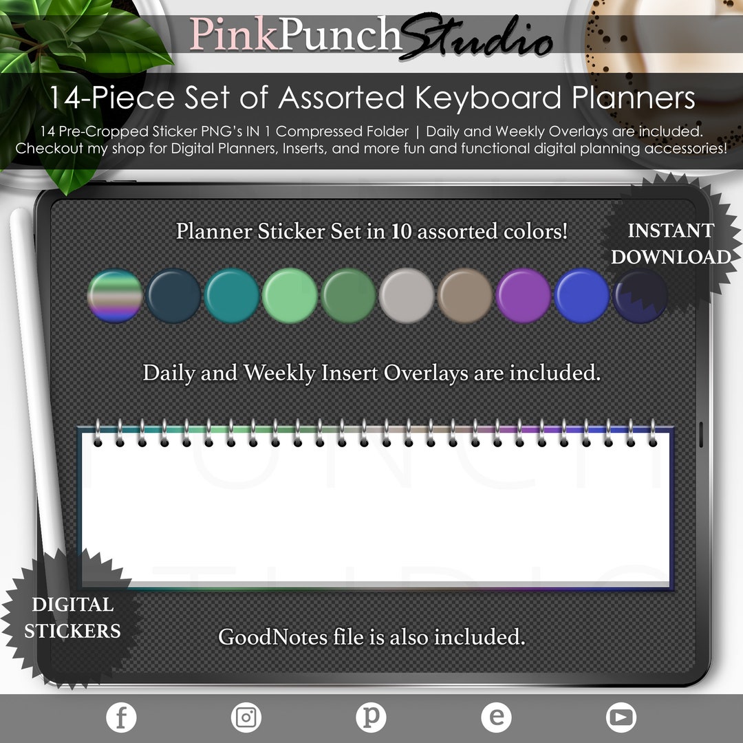 Posh Peacock Keyboard Planners PNG Files Scrapbooking Clipart Planner ...