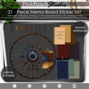 Steampunk Revolution, roue métallique, tableau mémo, maquette, autocollants PNG, agenda numérique, scrapbooking, clipart, humeur, vision, créateur de scène, GoodNotes