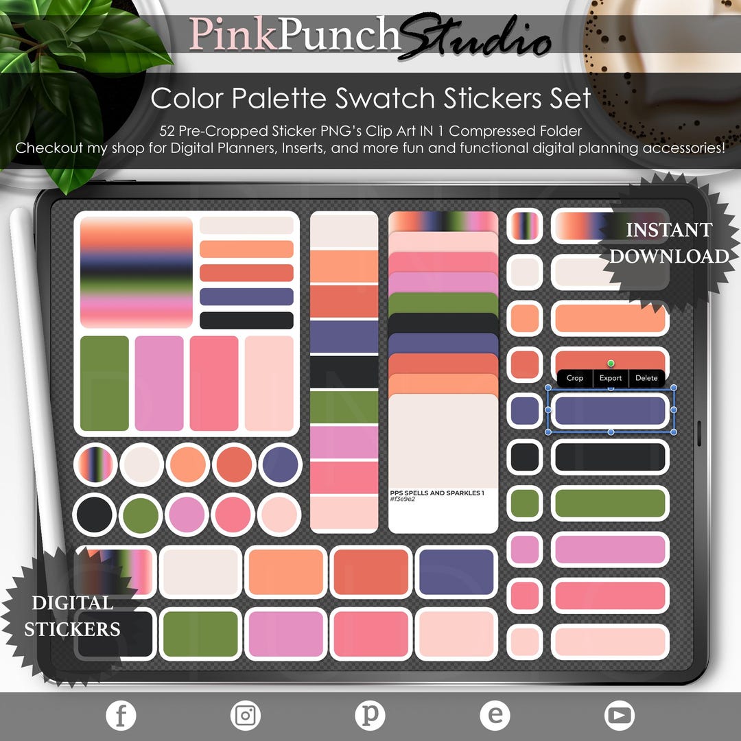 Swatch Stickers Spells and Sparkles Color Swatch PNG Stickers | Aesthetic Journal ...