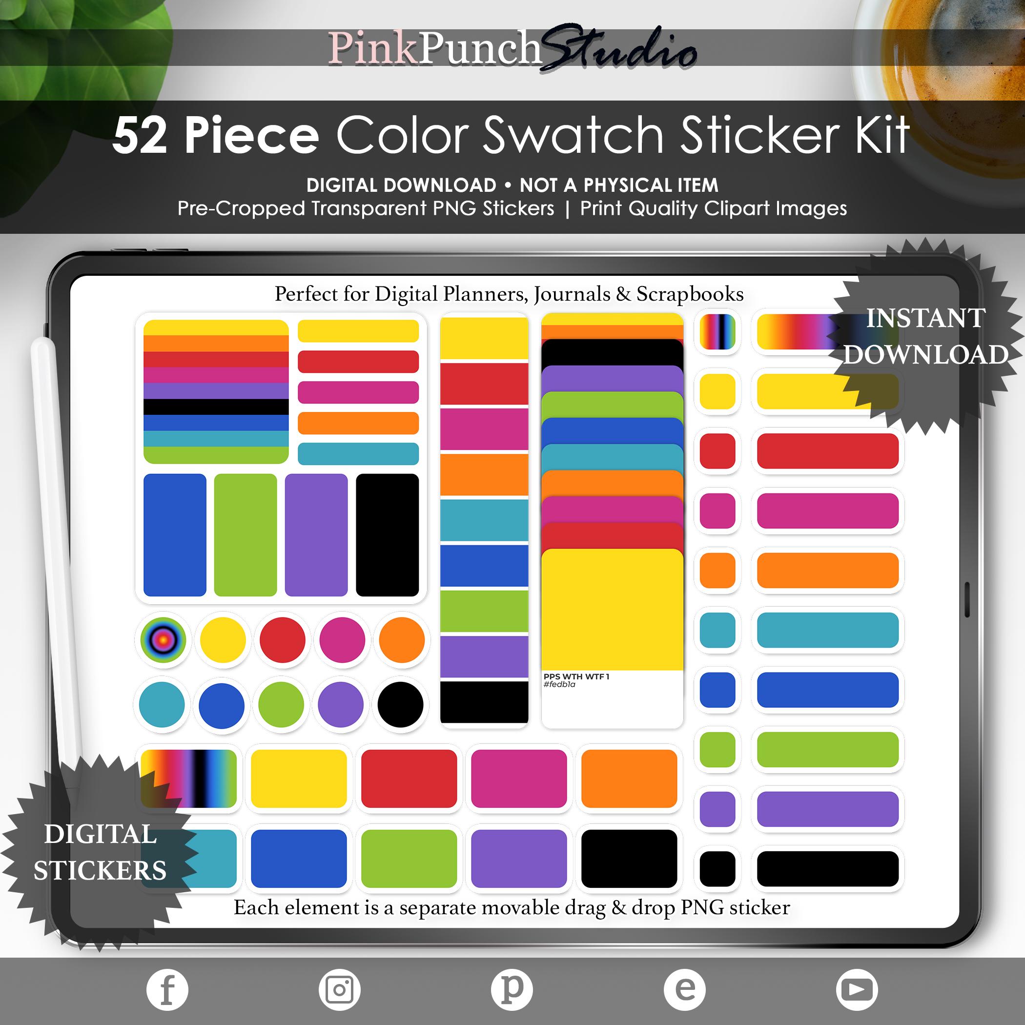 Wth Sticker WTH WTF Color Swatch Stickers | 52 Digital Color Swatches | Reusable ...