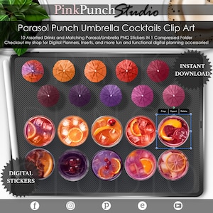 Tequila Sunrise | Goodnotes-Datei | Precropped Goodnotes File Transparente Pngs | Getränke Digitale Aufkleber | Pngs Digital | Planner Sticker