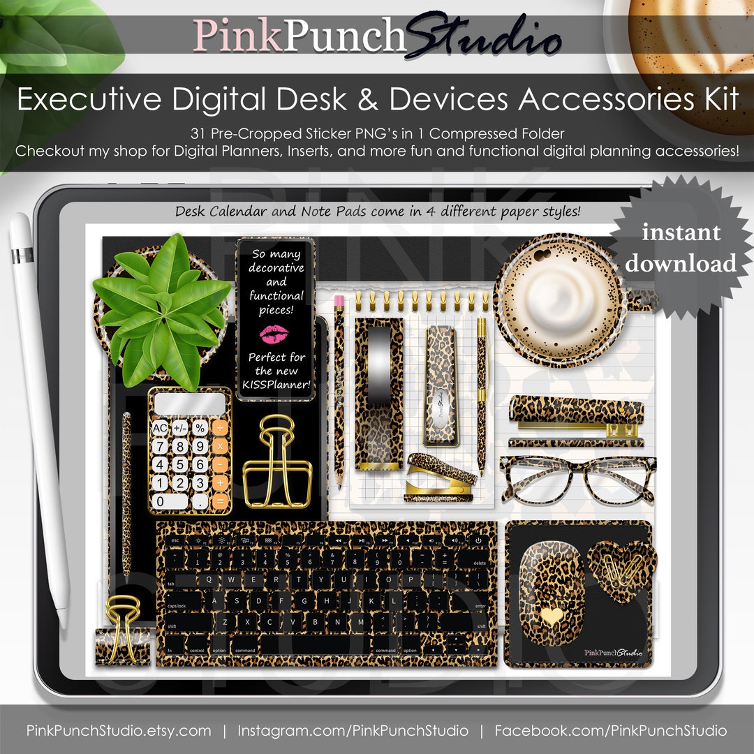 Leopard Executive Devices Desk Accessories Kit Digital Planner