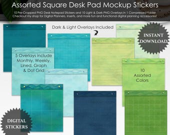 Summer Dreams Desk Pad PNGs | Digital Planner Stickers with Grid, Lined, Monthly & Weekly Overlays | GoodNotes, Journal, Scrapbook
