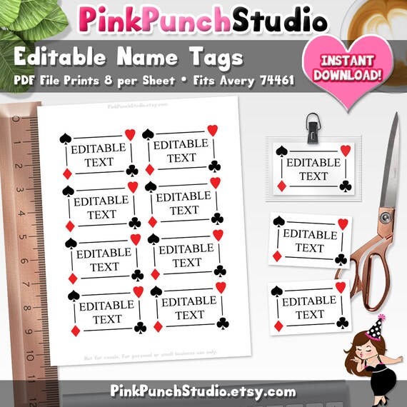 Editable Casino Labels Editable Casino Labels