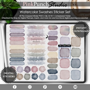 Transparante aquarel sierletters | Digitale plannerstickers | Goodnotes | Illustraties planner | Voorgesneden | Digitale download | Ik val voor jou