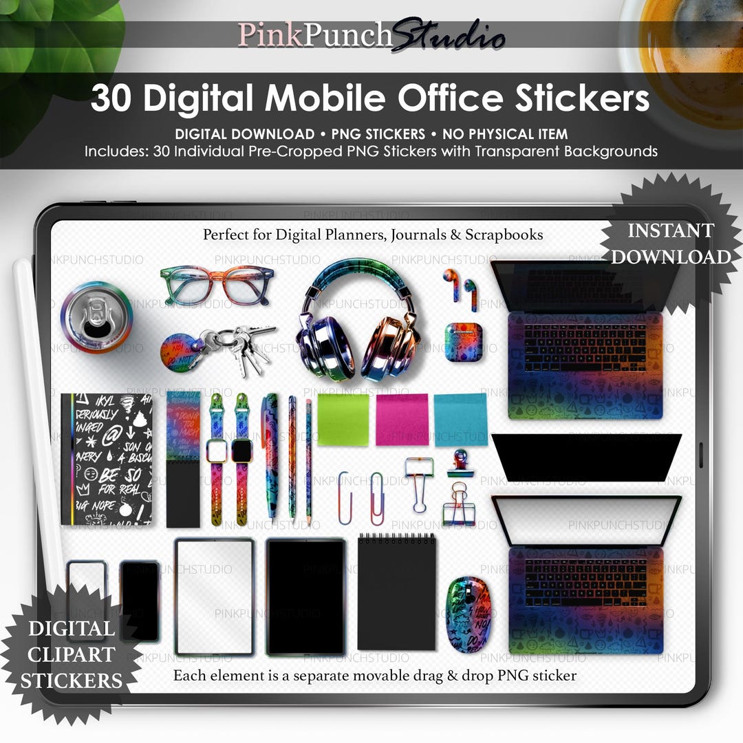 Wth Sticker WTH Mobile Office Stickers | 30 Digital PNG Planner Stickers | Digital ...
