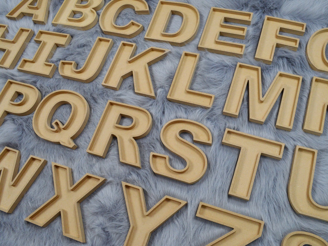 Fillable letters 18mm MDF / Wooden letters / Nursery letters Etsy