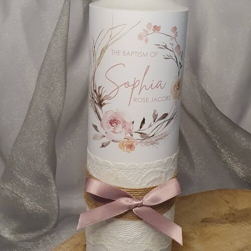 Baptism Candle Christening Candle Personalised Candle Etsy Australia