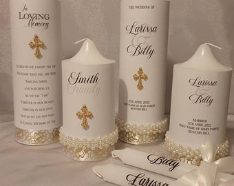 Personalised Wedding / Wedding Family Sets /  Engagement Candle