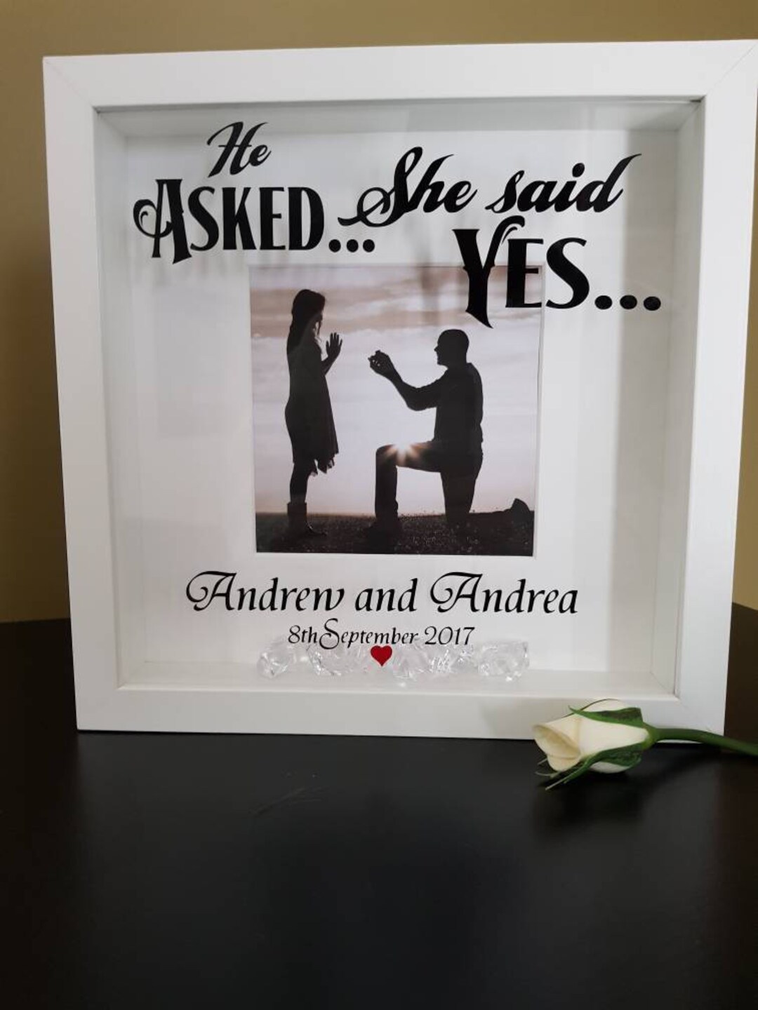 Personalised Engagement Frame He Asked She Said Yes Etsy Australia