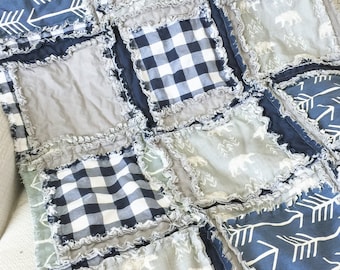 Bear Rag Quilt Kit, Baby Quilt Kit, Baby Shower Gift