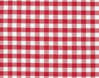 Red Gingham Fabric by the Yard, Red and White Plaid Robert Kaufman Carolina Gingham 1/4'' Quilting Fabric