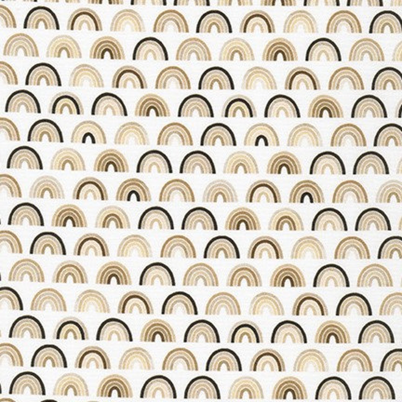Neutral Rainbow Cotton Fabric by the Yard Tan Brown Cream Etsy