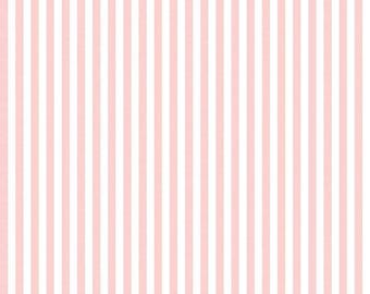 Baby Pink and White Stripe Cotton Fabric by the Yard by Riley Blake Designs, 1/4'' Stripe