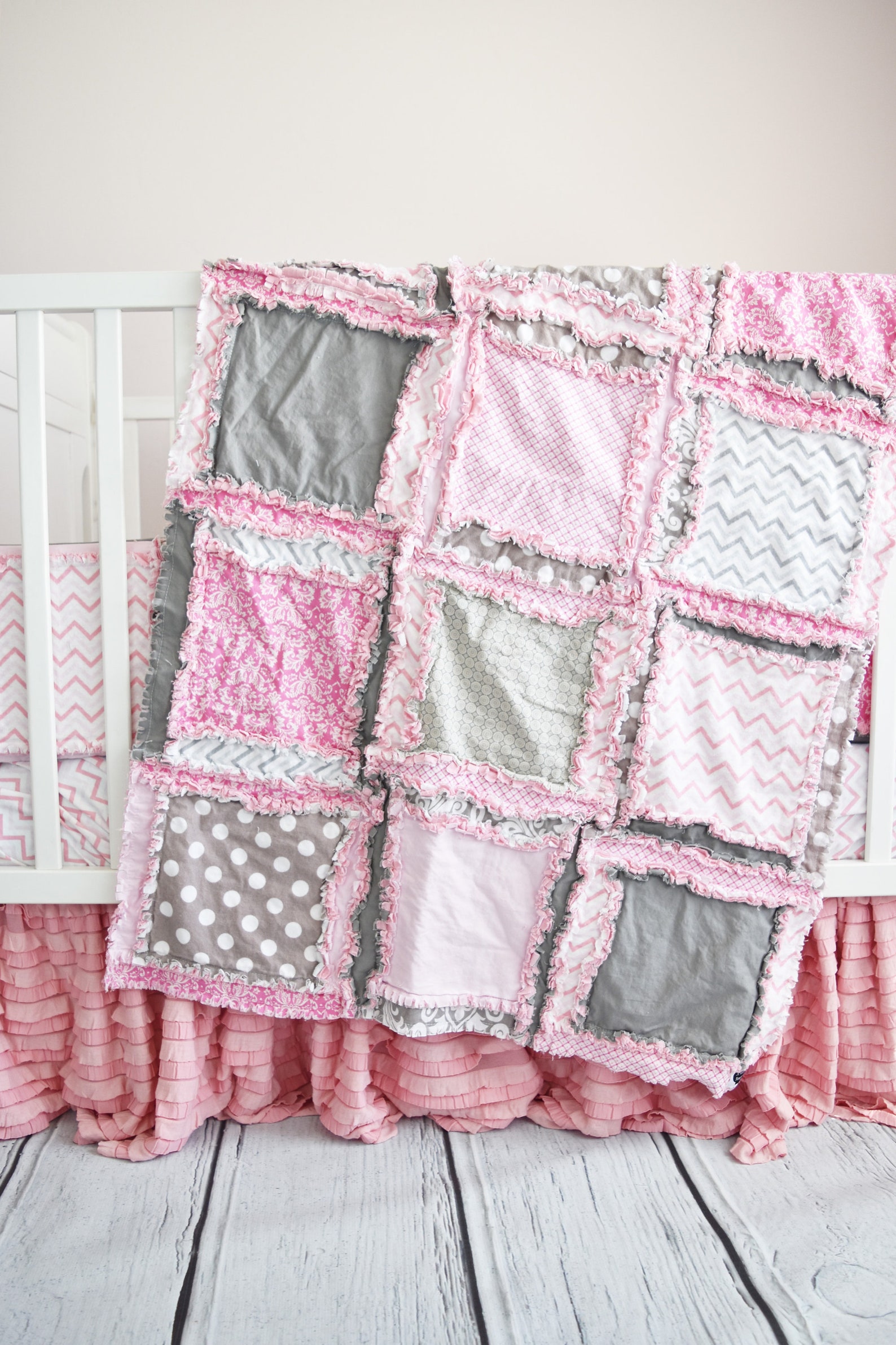 Rag Quilt Kit Baby Girl Quilt Kit Baby Shower Gift Etsy