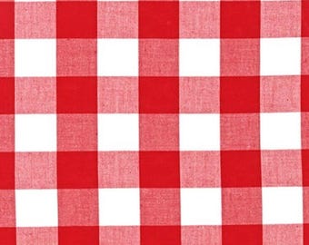 Red and White Plaid Cotton Fabric by the Yard - Robert Kaufman Carolina Gingham 1'' - Gingham Quilting Fabric | Quilting, Crafts, Decor