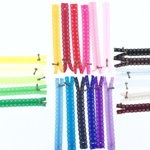 Lace Zippers, Decorative Zipper, 8 inches 20 centimeters, Many Colors Available image 3
