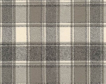 Buffalo Fabric by the Yard, Iron Mammoth Flannel Fabric, Gray and Cream