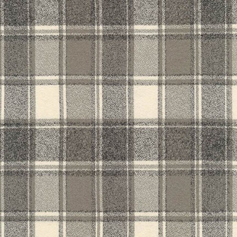 Buffalo Fabric by the Yard, Iron Mammoth Flannel Fabric, Gray and Cream image 1