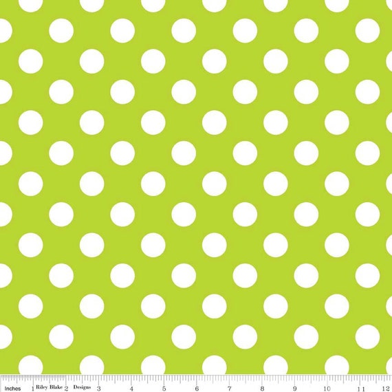 SPOTTED Fabric Fat Quarter Cotton Craft Quilting LIME GREEN Spots