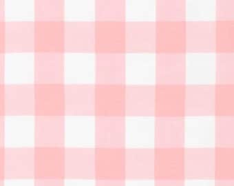 Pink Plaid Fabric, Buffalo Plaid Fabric by the Yard, 1" Squares Cotton Fabric Sale Checkered Gingham Fabric | 1 Inch Checkered Pink White