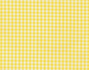 Yellow Plaid Fabric, Reversible Quilters Cotton Fabric by the Yard, Robert Kaufman 1/8 Inch