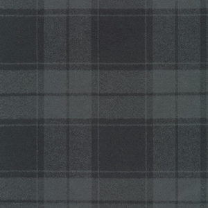 Buffalo Fabric by the Yard, Black & Charcoal Gray Mammoth Flannel Fabric, Large Gingham Print Material