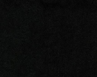 Black Solid Flannel Cotton Fabric by Robert Kaufman - Quilters Material by the Yard | Pajama, Lining, Rag Quilting, Cotton Flannel BLK