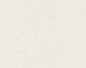 Linen Fabric by the Yard, Glitter Fabric, Robert Kaufman Essex Vintage White