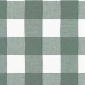 Green and White Plaid Cotton Fabric by the Yard, Robert Kaufman, Kitchen Window Wovens Shale, Sage Gingham Quilting Fabric 2 inch Blocks