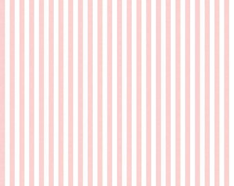 Baby Pink and White Stripe Cotton Fabric by the Yard by Riley Blake Designs, 1/4'' Stripe