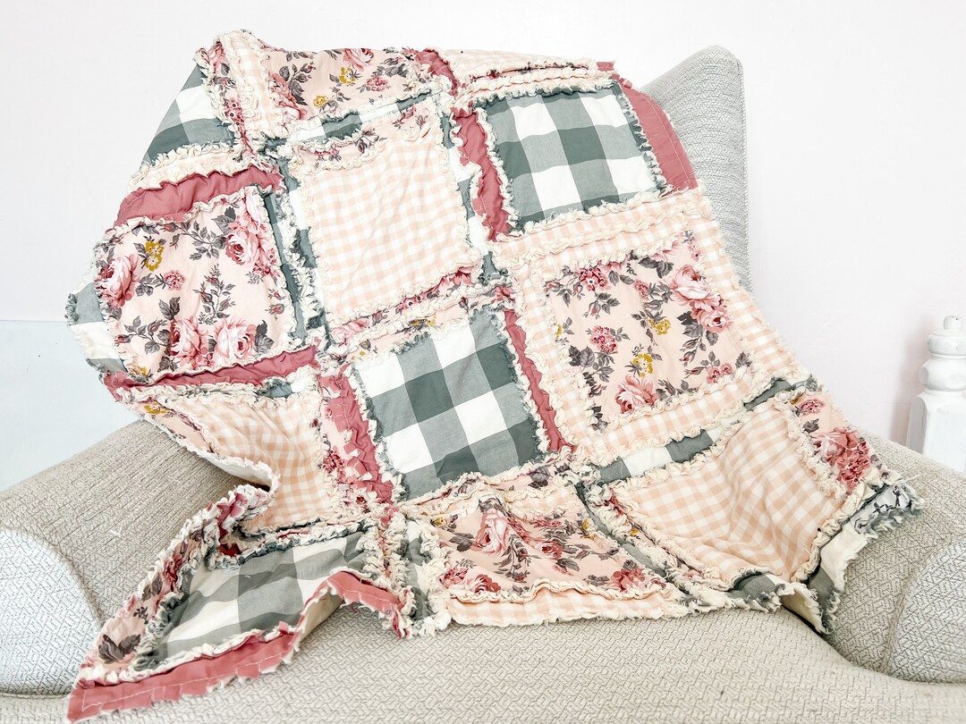 Rag Quilt Kit Baby Girl Quilt Kit Baby Shower Gift Vintage Etsy