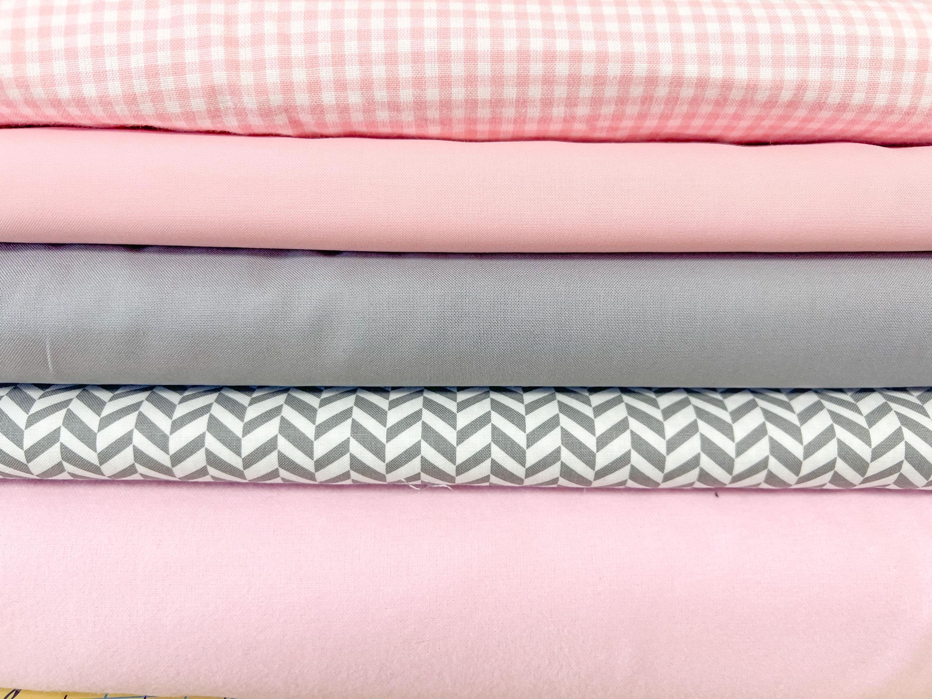 Pink Gray Rag Quilt Kit for Baby Girl | Modern Rag Quilt DIY ...