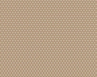 Tan and Cream Tiny Print Fabric by the Yard | Riley Blake Designs Home Town Dansie Brown Sugar | Geometric Material