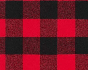 Robert Kaufman Black Red Buffalo Check Cotton Fabric by Yard