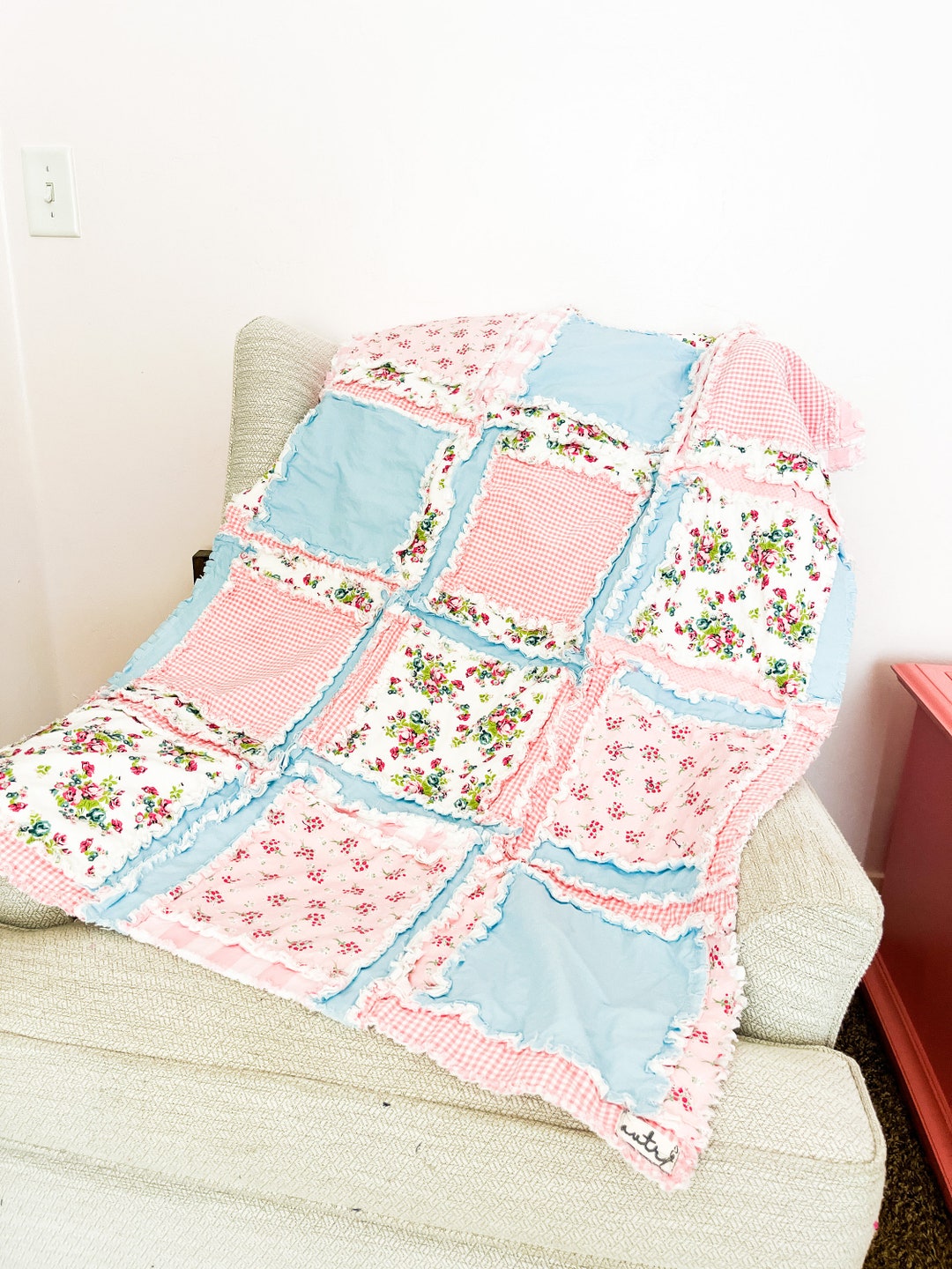 Rag Quilt Kit Baby Girl Quilt Kit Baby Shower Gift Pink Etsy