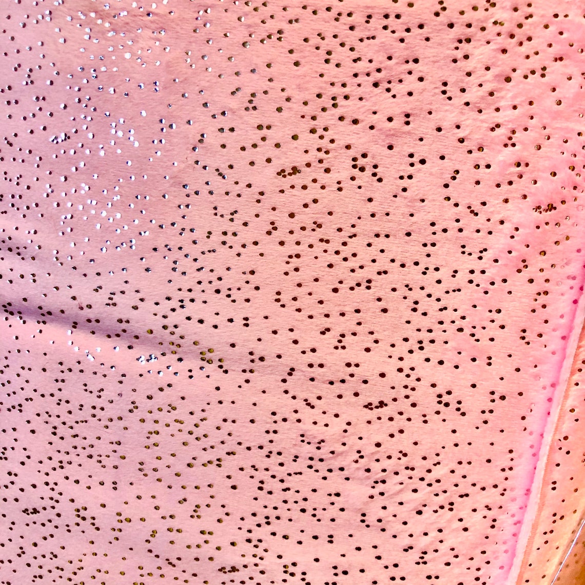 Blush Pink Glitter Solid Minky Fabric by the Yard Silver Etsy