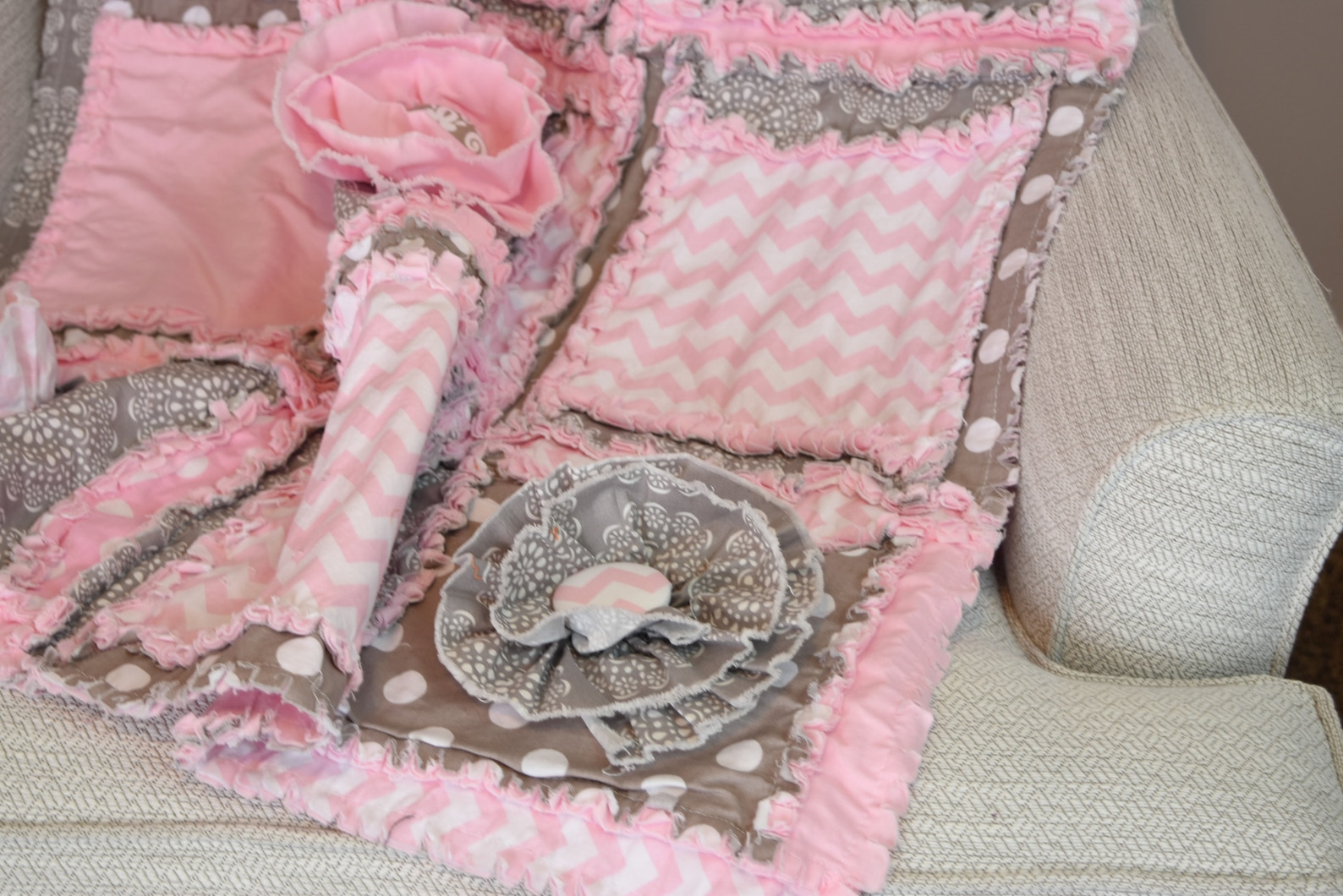 Rag Quilt Kit Baby Girl Quilt Kit Baby Shower Gift Etsy