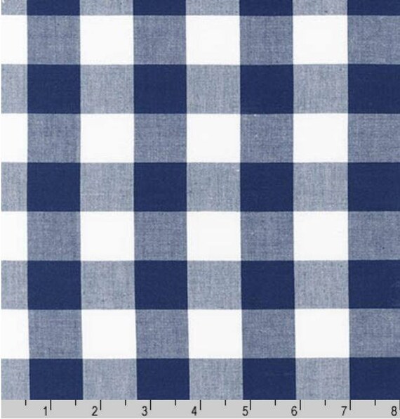 Navy Blue and White Plaid Cotton Fabric Robert Kaufman Etsy
