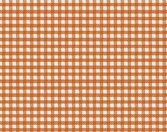 Burnt Orange Fabric by the Yard by Riley Blake Designs, Orange Plaid Fabric, Cotton Fabric