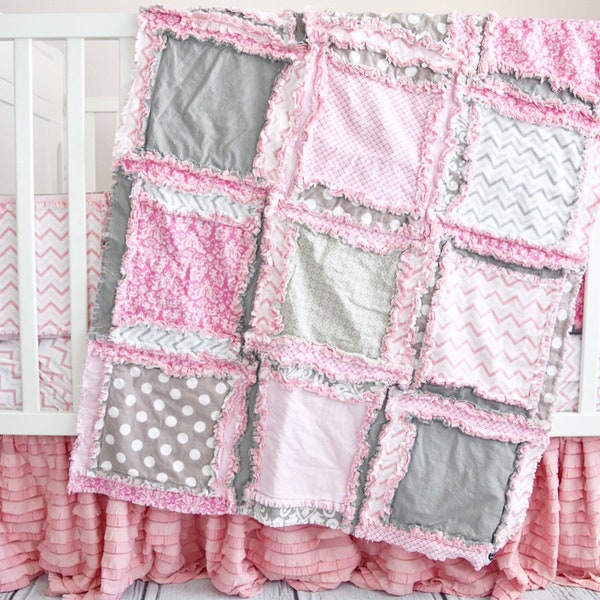 Rag Quilt Kit, Baby Girl, Quilt Kit, Baby Shower Gift