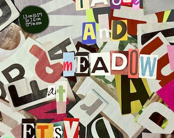 Handgeschnittene Lösegeld Buchstaben: Mixed Media Collage, Scrapbooking Alphabet