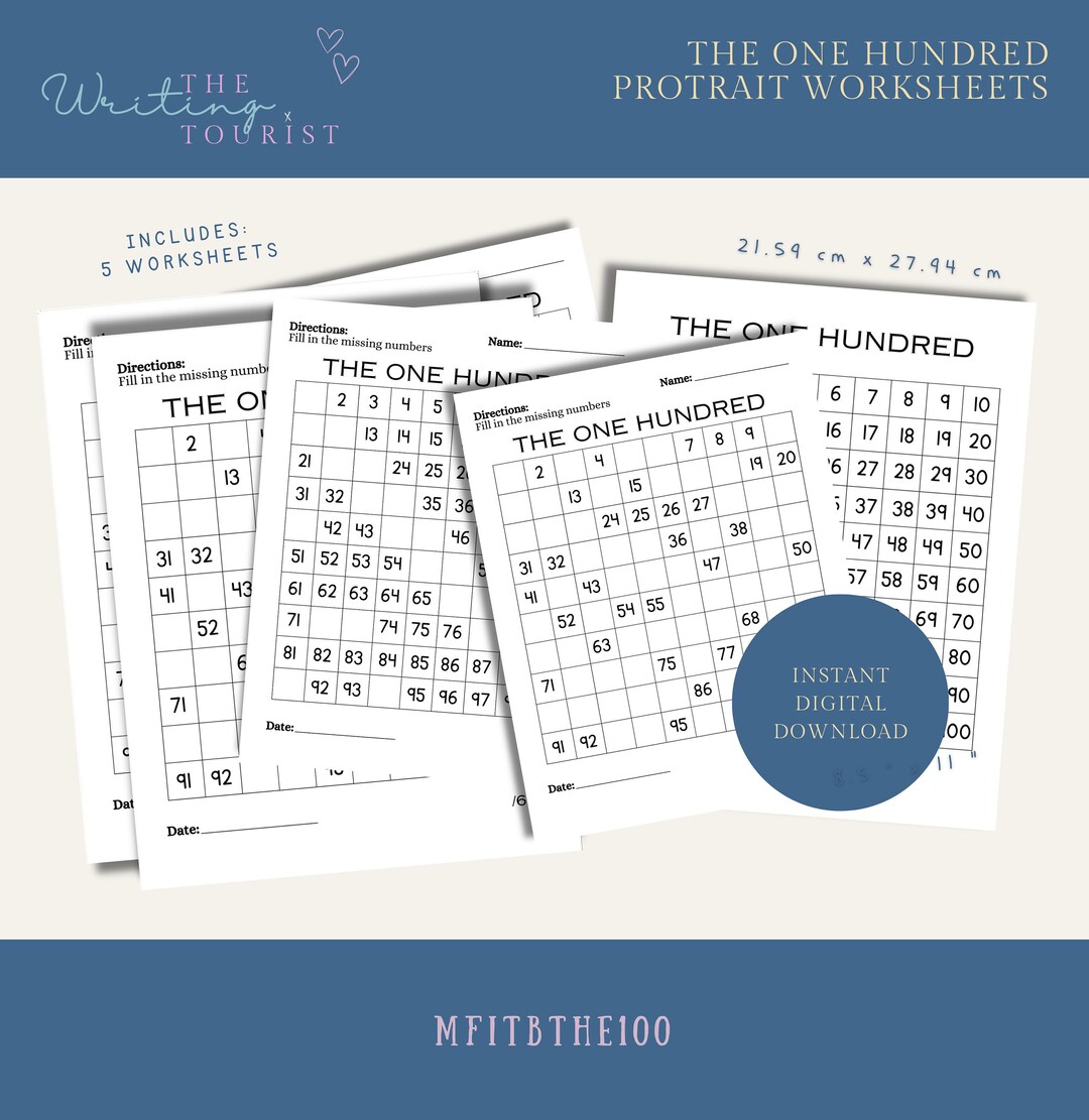 Fill in the Missing Numbers, Fill in the Blank, Missing Numbers 1 to ...
