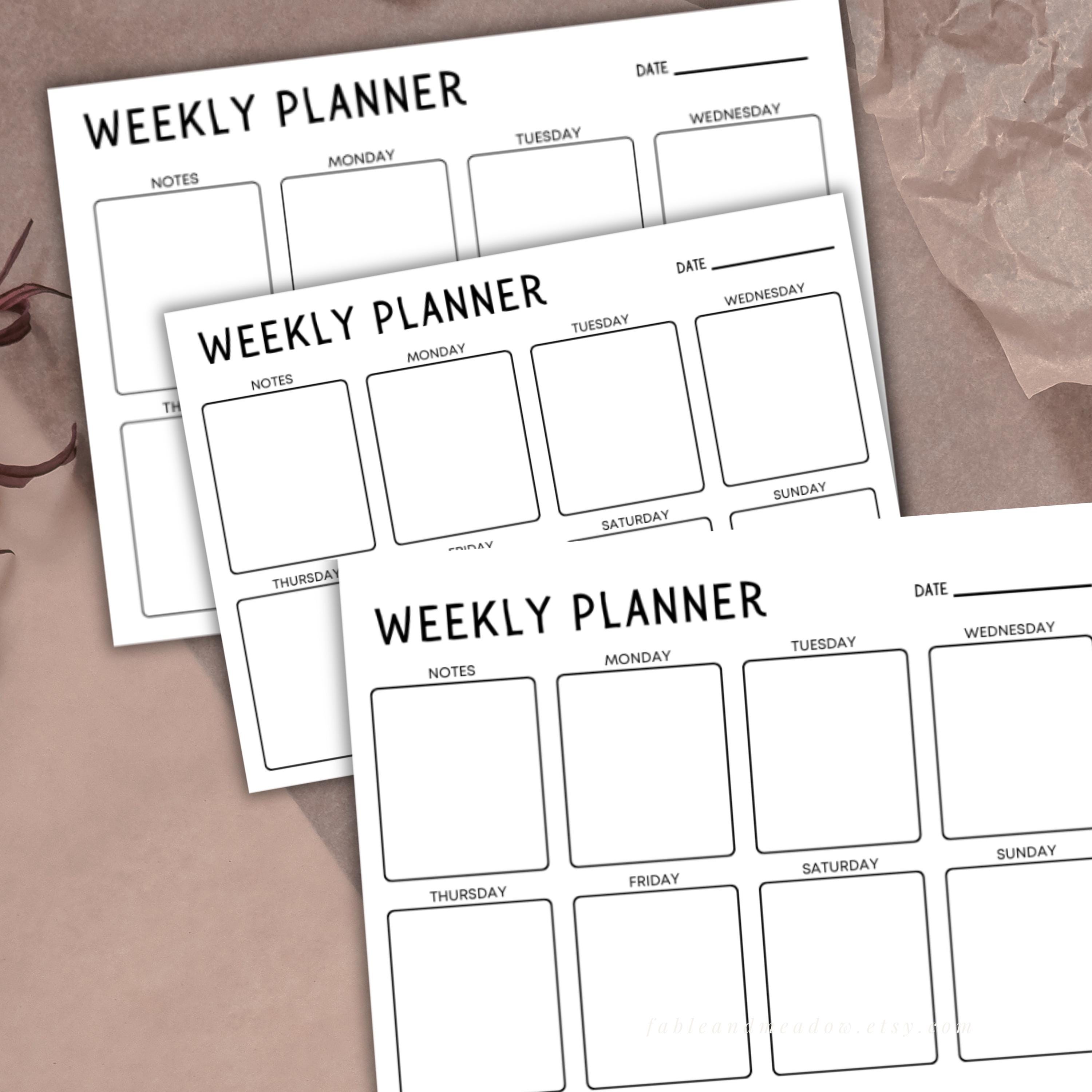 Printable Food Planner Template: Weekly Meal Plan (A4 A5 Letter PDF) - Etsy