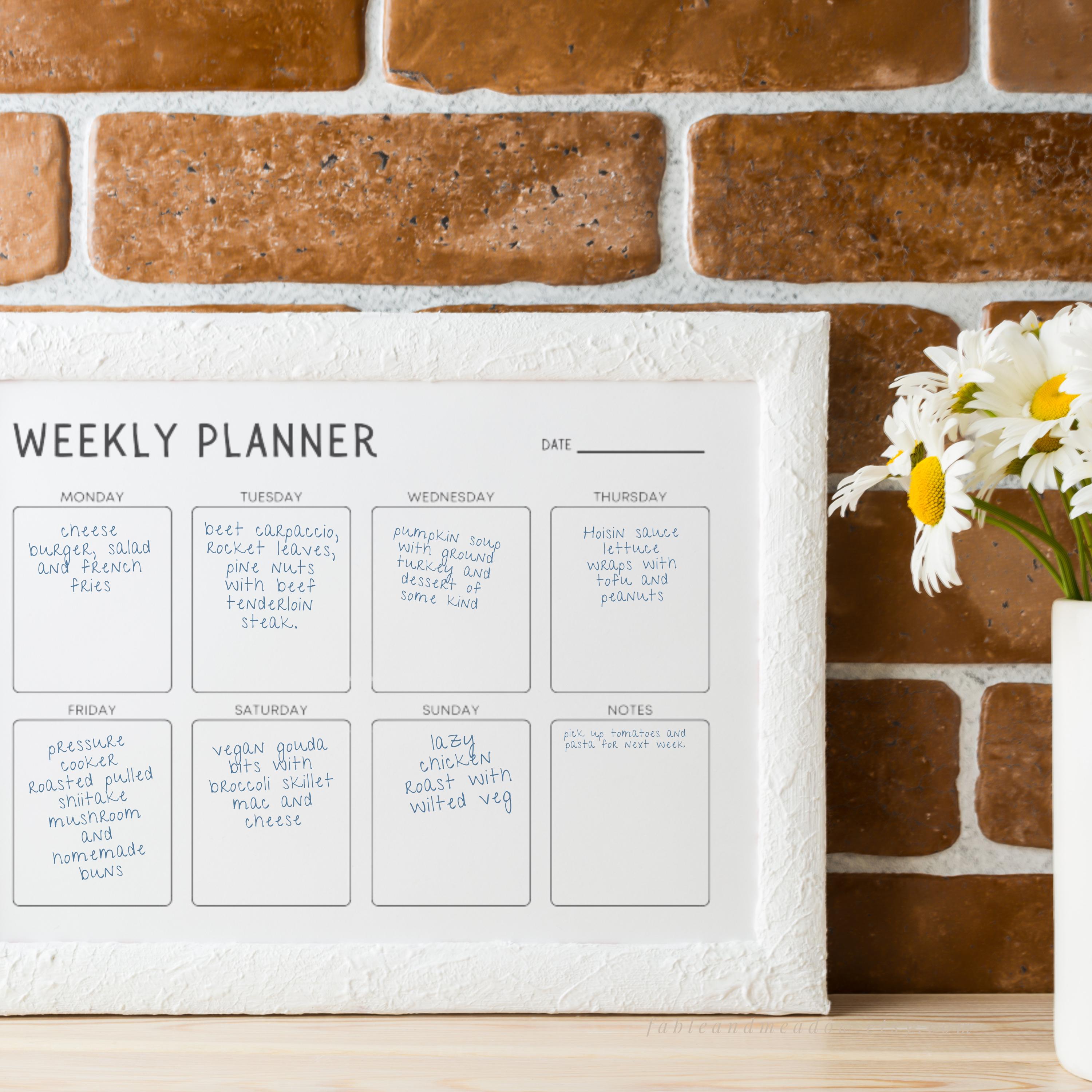 Printable Food Planner Template: Weekly Meal Plan (A4 A5 Letter PDF) - Etsy